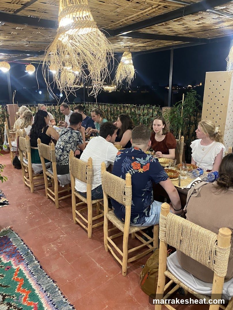 Group Dining at Rooftop Restaurant