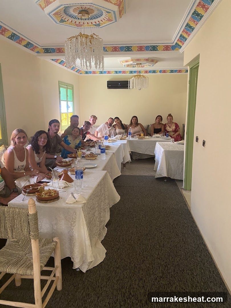 Group Meal in Decorated Room