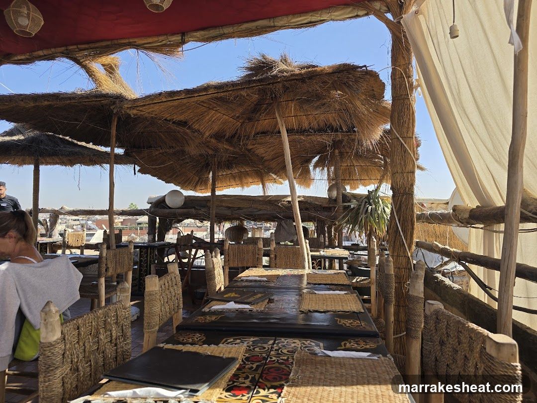 Rooftop Restaurant with Thatched Canopy
