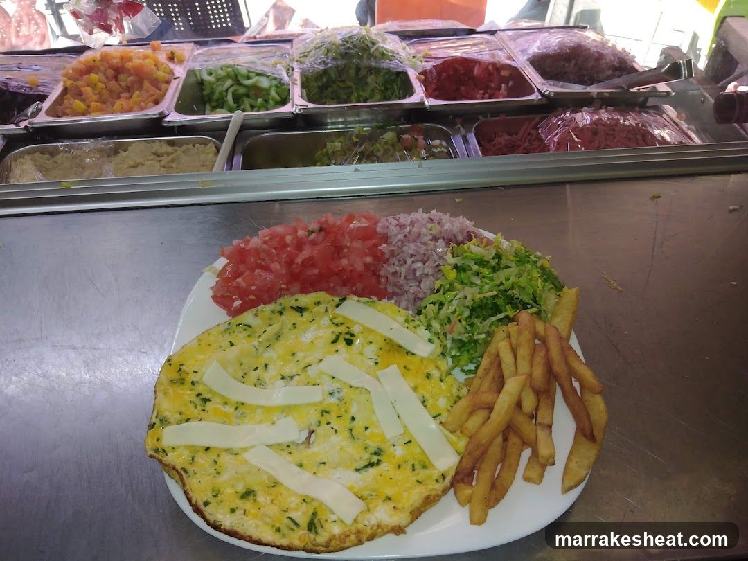 Food Display Counter with Prepared Dish