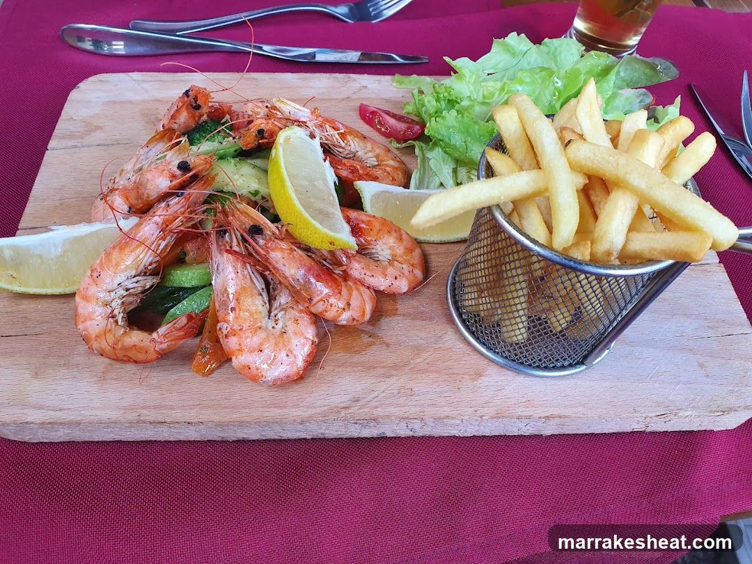 Grilled Shrimp with Fries and Salad