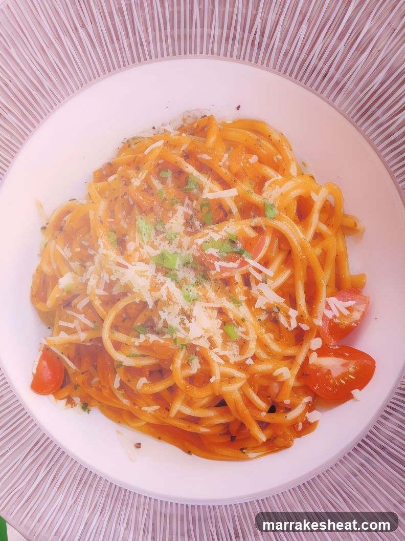 Spaghetti with Tomato Sauce and Cheese
